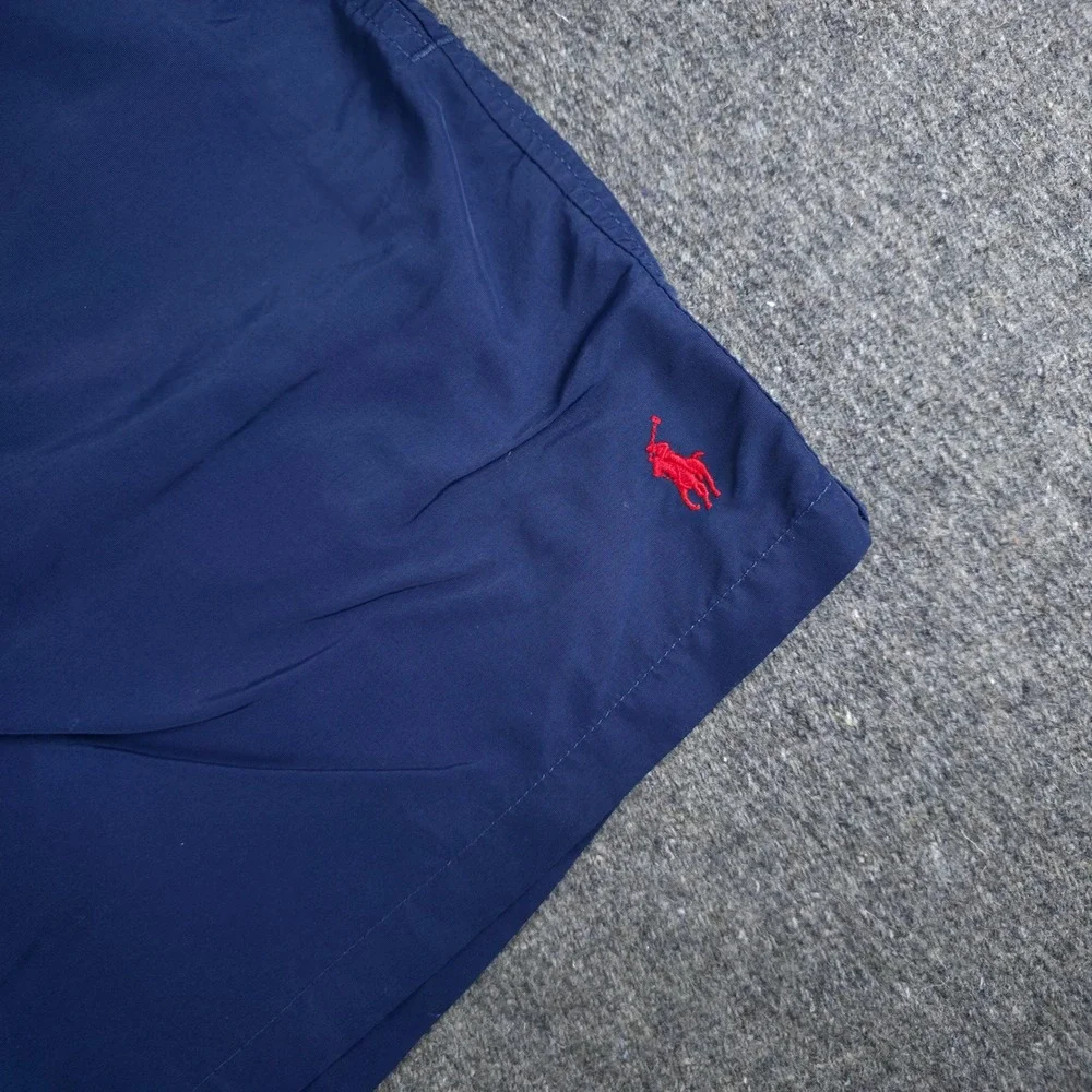 Polo Ralph Lauren Swim Trunks Mens L Navy Blue Red Pony 6